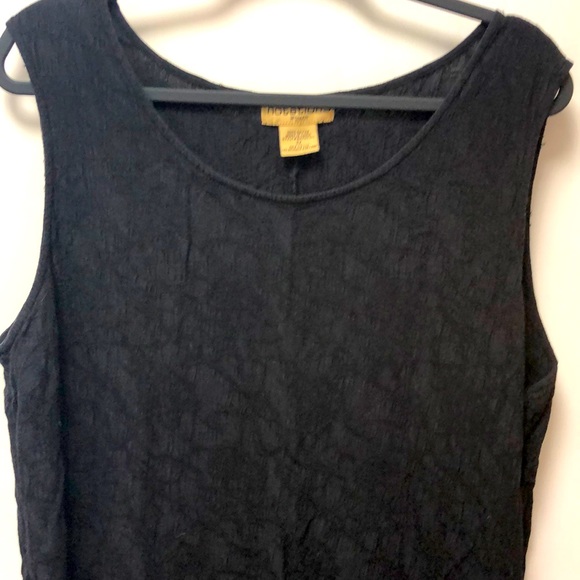 Beach cover up 100% rayon, black flowers - Picture 1 of 3